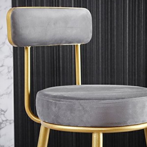 Glam Armless Backrest Counter Stool Iron Cushion Bar Stool with and Pedal