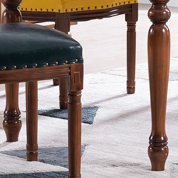 Mesa de comedor rectangular de mediados de siglo, mesa de comedor de madera maciza de caucho con 4 pies