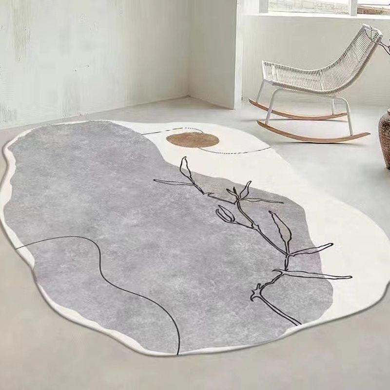 Funky News Shape Area Rapier Contrast Pannel Pannet Carpet Polyester Tache résistant aux taches pour le salon