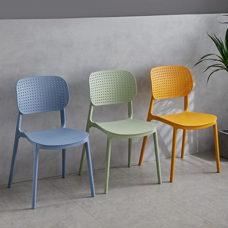 Modern Home Kitchen Chair Open Back Plastic Dining Side Chair