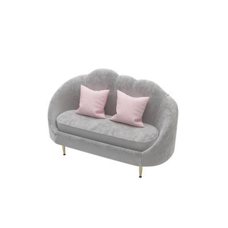Contemporary Velvet Sofa with Slopped Arm and Tight Back for Apartment
