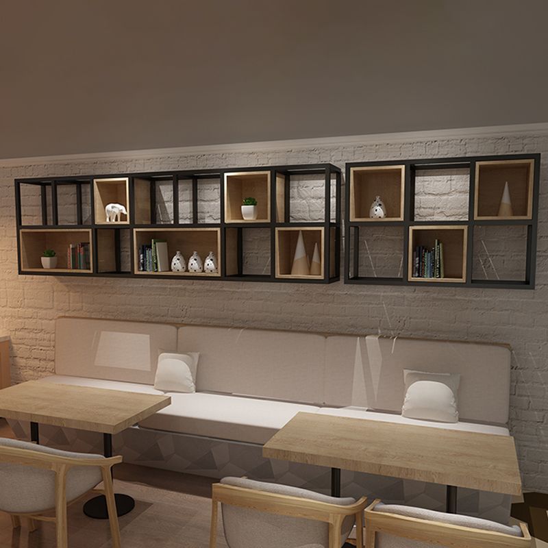 Industrial Style Bookcase Wall Mounted Bookshelf for Office and Study Room