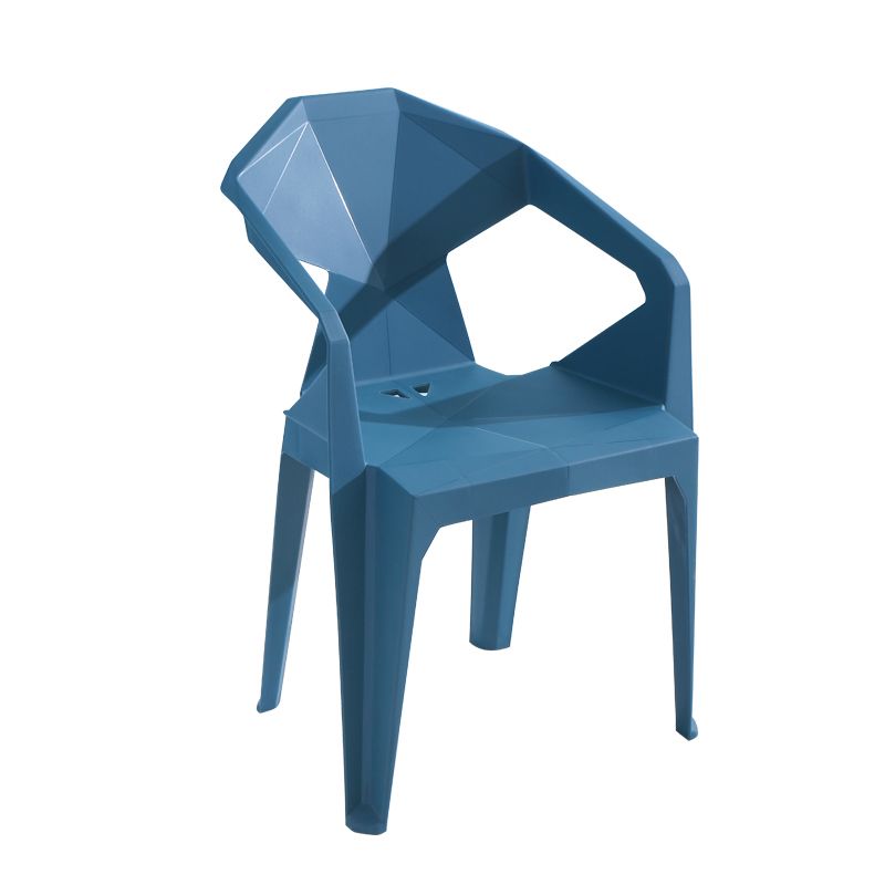 Silla de comedor de plástico de estilo moderno, silla lateral de comedor apilable con brazo para cocina
