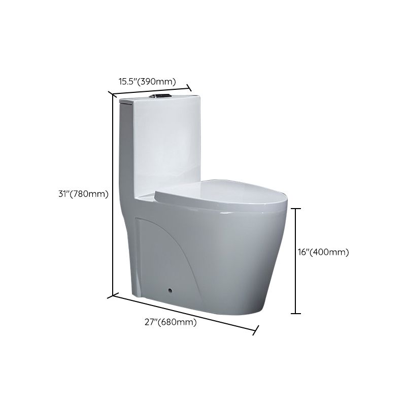 Traditional 1-Piece Toilet Floor Mounted White Urine Toilet for Bathroom