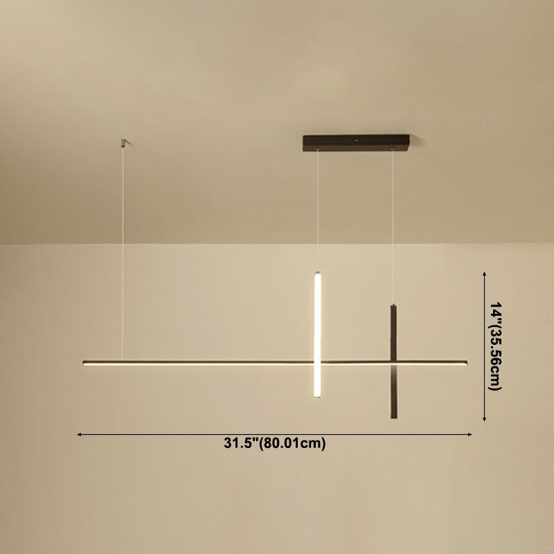 Minimalist Acrylic Hanging Lamp, Luxury Linear Shade Hanging Light for Indoor