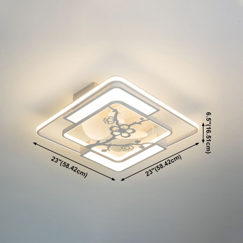 Lampada per ventola a soffitto moderna Nordic Acrilico da letto da letto Soggiorno semifulò la luce del soffitto