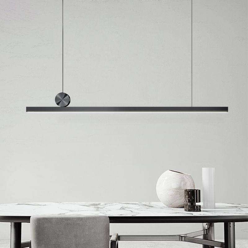 Modern Minimalist Style Linear Island Light Fixture Acrylic Chandelier Lamp