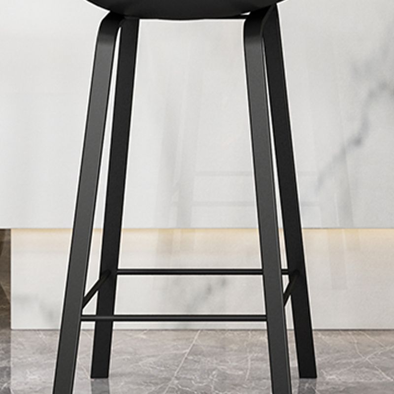 Indoor Contemporary Plastic Bucket Seat Bar Stool with Footrest