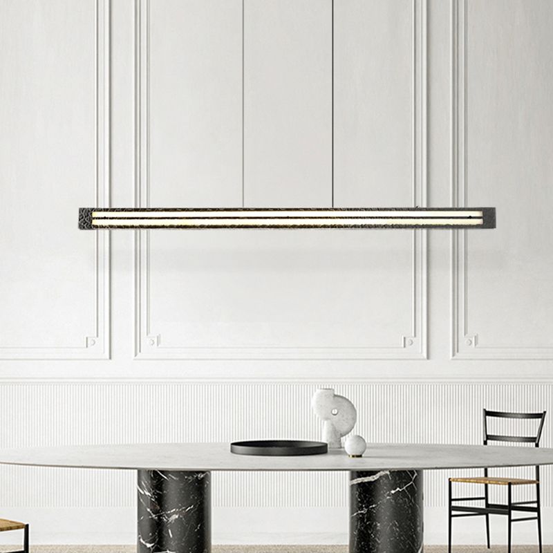 Nordic Style Hanging Lamp Rectangle Shape Island Light Fixture for Bedroom