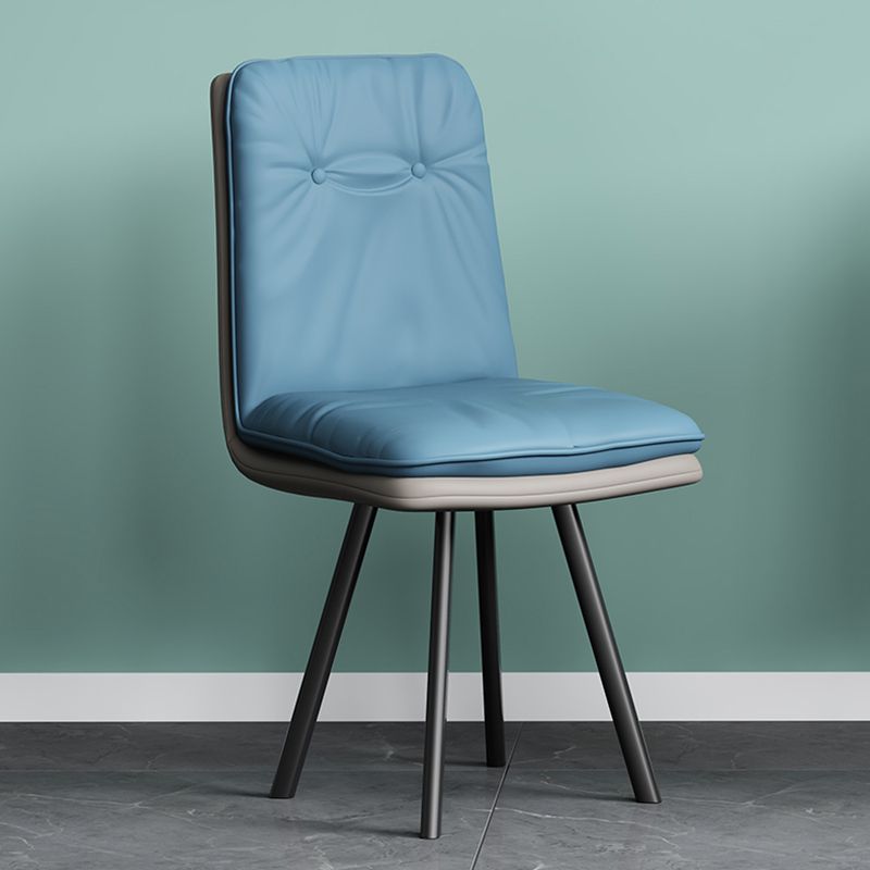 Modern Armless Dining Chairs Faux Leather Parsons Dining Side Chair