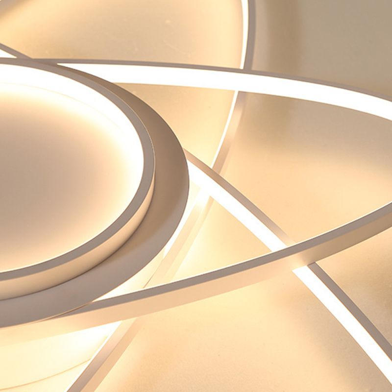 Contemporary Linear Flush Light Metal 4 Light Flush Mount Ceiling Fixture