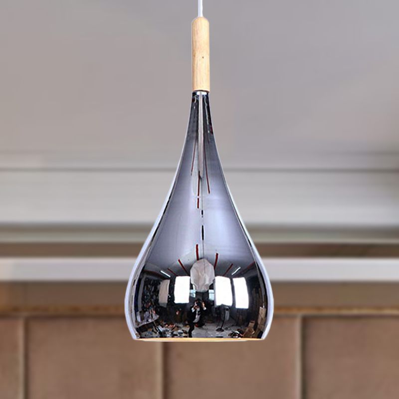 1 lágrima lágrima de lágrima lámpara colgante de lágrima contemporánea cromada/oro colgante de metal de metal de oro para cocina para cocina