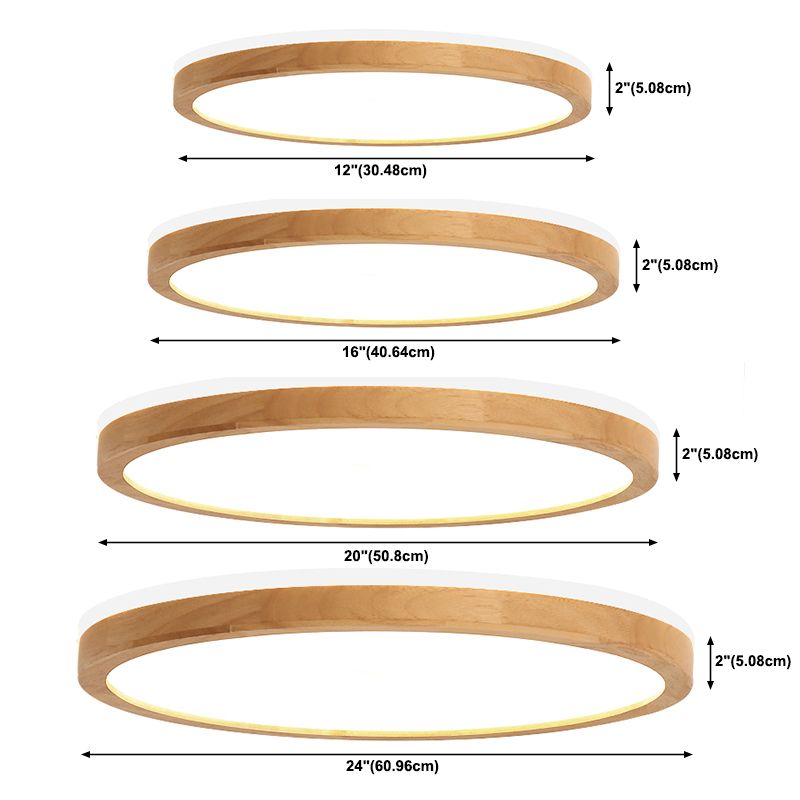 Ronde Flush Plafond Licht Armatuur Modern 1-Licht Beige Flush Mount Lamp met Acryl