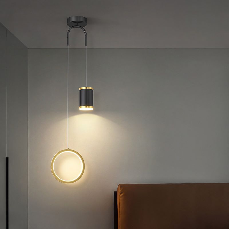 Géométrie Forme pendentielle Light Nordic Metal Devide LED Suspension LAMPE