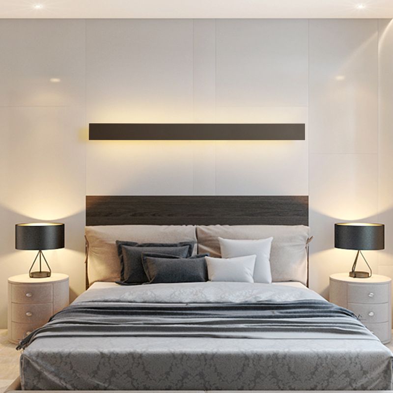 Linear Shade Wall Light Modern Simple Style 1 Head Wall Mount Fixture in Black