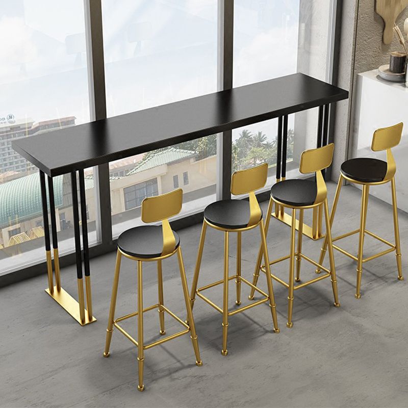 Modern Rectangle Bar Counter Table Wood Bar Counter Table with Metal Legs