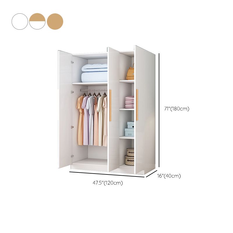 Freestanding Wood Frame Wardrobe Modern Hinged Soft Close Doors Wardrobe