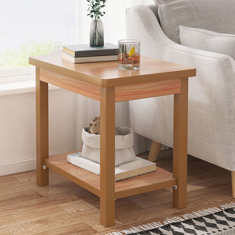 Wooden  Storage End Table  Modern 4 Legs Side Table  for Living Room