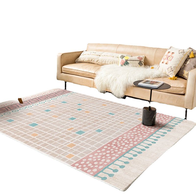 Alfombra gráfica de poliéster de alfombra nórdica azul claro para la decoración del hogar