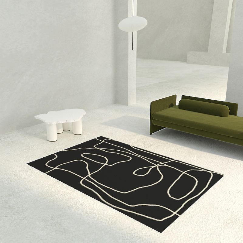 Contemporary Indoor Carpet Contrast Panel Casual PVC Rug StainResistant Washable Area Carpet