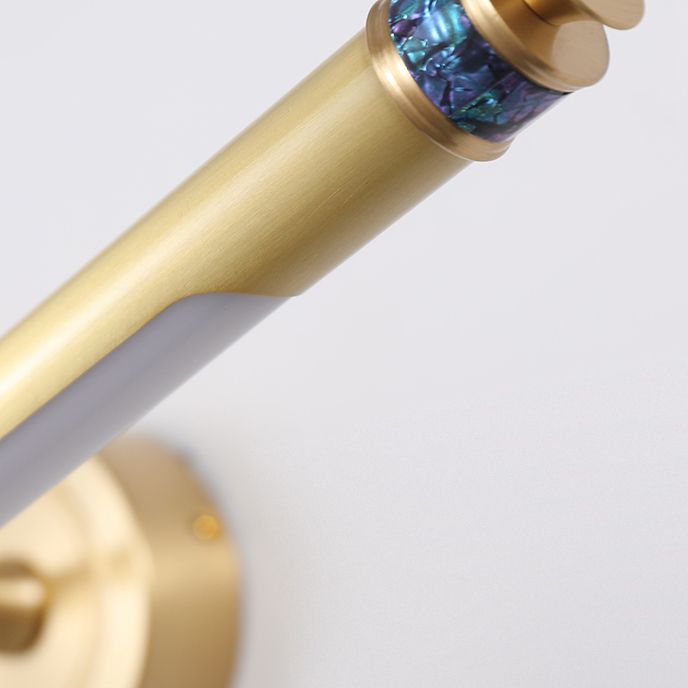 Linear Shape Metal Wall Sconce Modern Style 1-Light Mirror Wall Mount Light Fixture