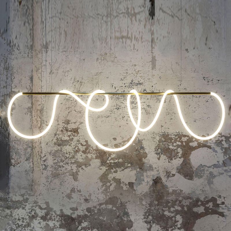 Nordic Modern Island Lighting Linear Gold 1-Light Pendant Lights for Living Room