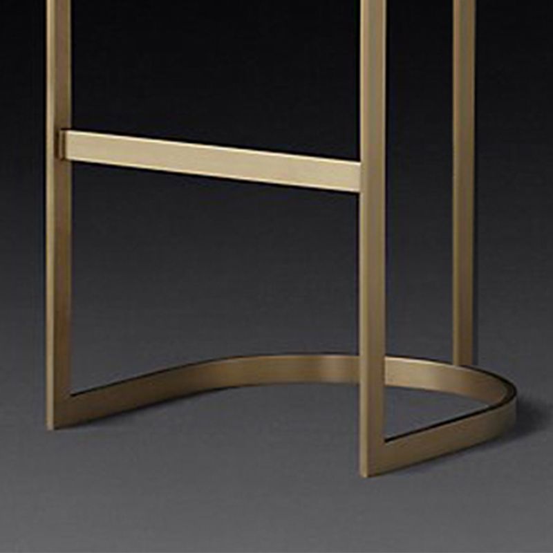 Glam Faux Leather Bar Stool Footrest Counter-height Stool for Dining Room