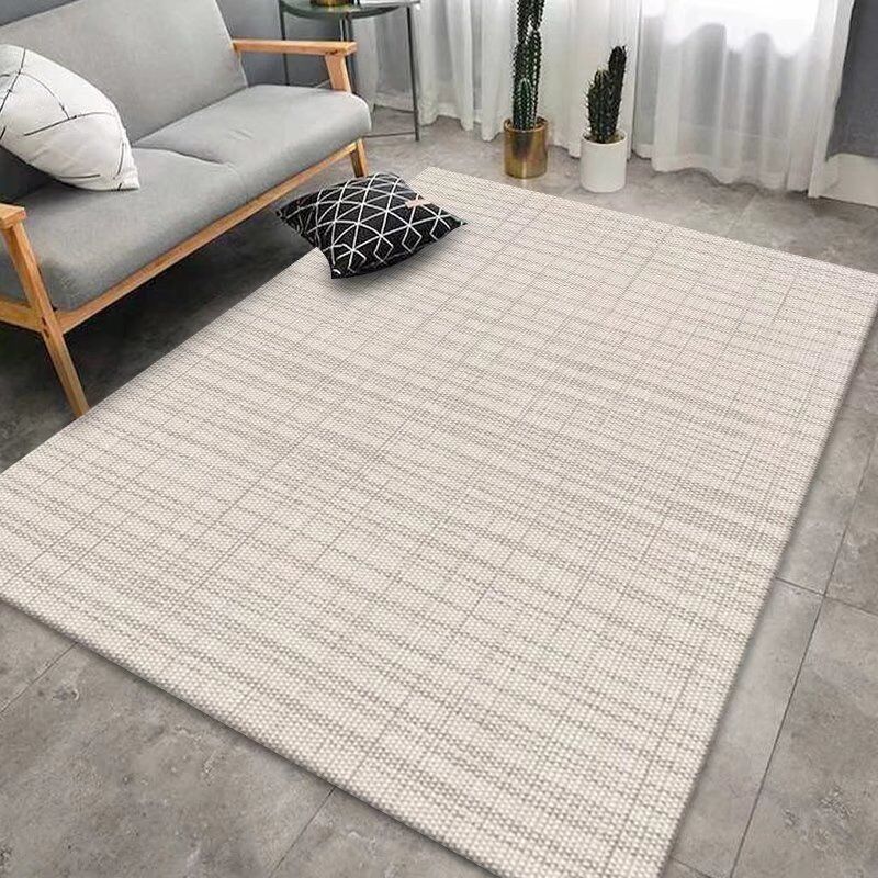 Light Gray Modern Rug Polyester Pattern Rug Washable Rug for Living Room