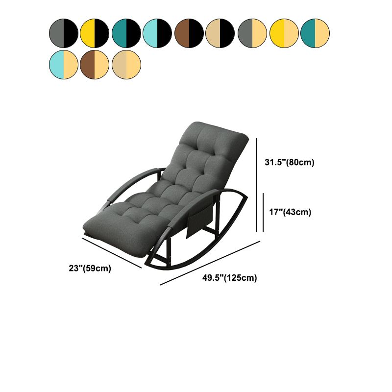 Glam Button-Tufted Rocker Chair Upholstered Rocking Accent Chair