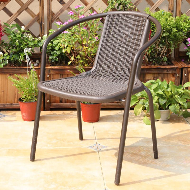 Industrial Metal Dining Armchair Stacking Patio Dining Chair