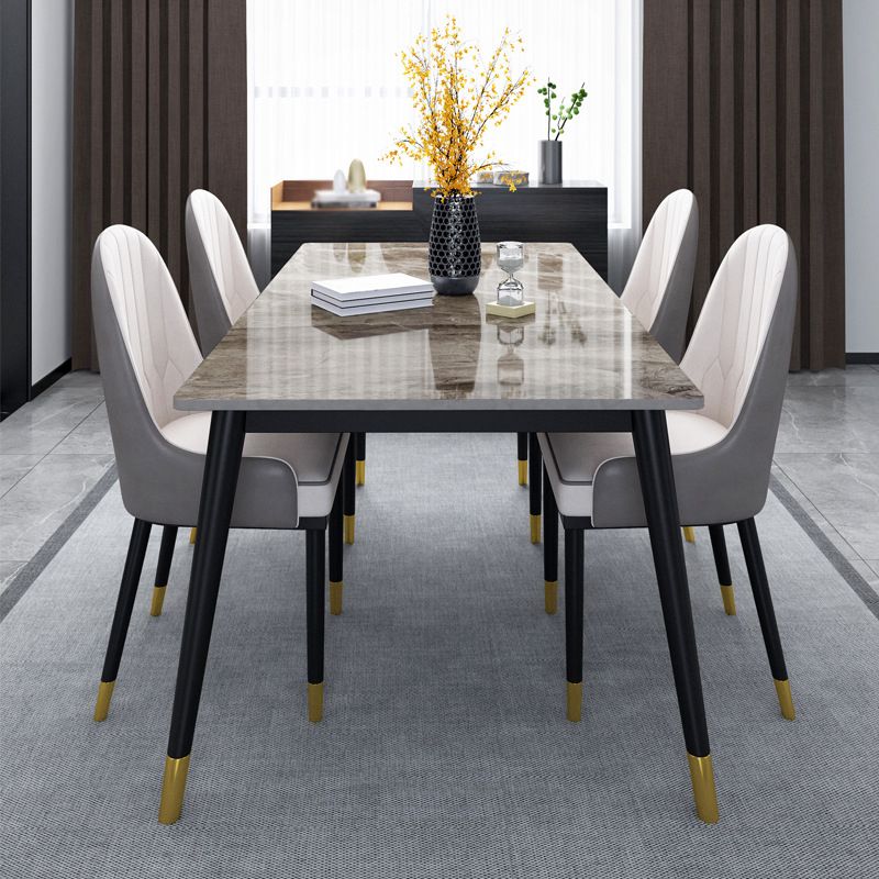 Glam Style 1/5/7 Pieces Dining Set with Stone Table Dining Furniture for Living Room