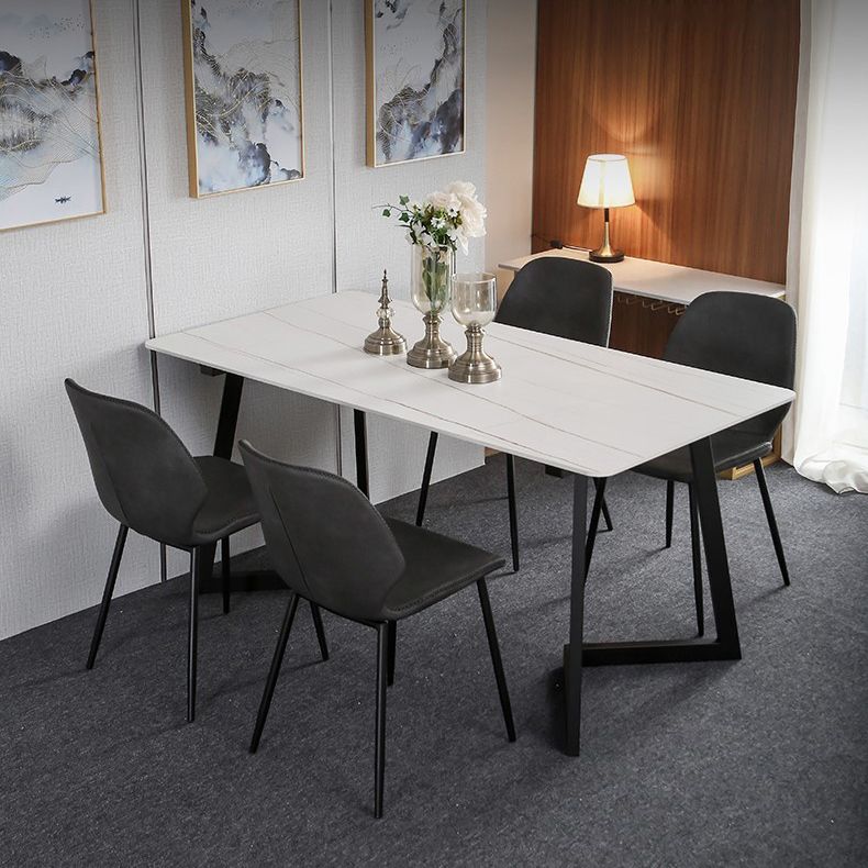Modern Style Rectangle Dining Table Stone Dining Room Collection for Indoor