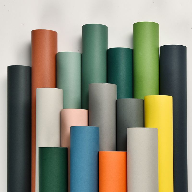 Multicolor Plain Wallpaper Roll Stain Resistant Simplicity Style Bedroom Wall Art