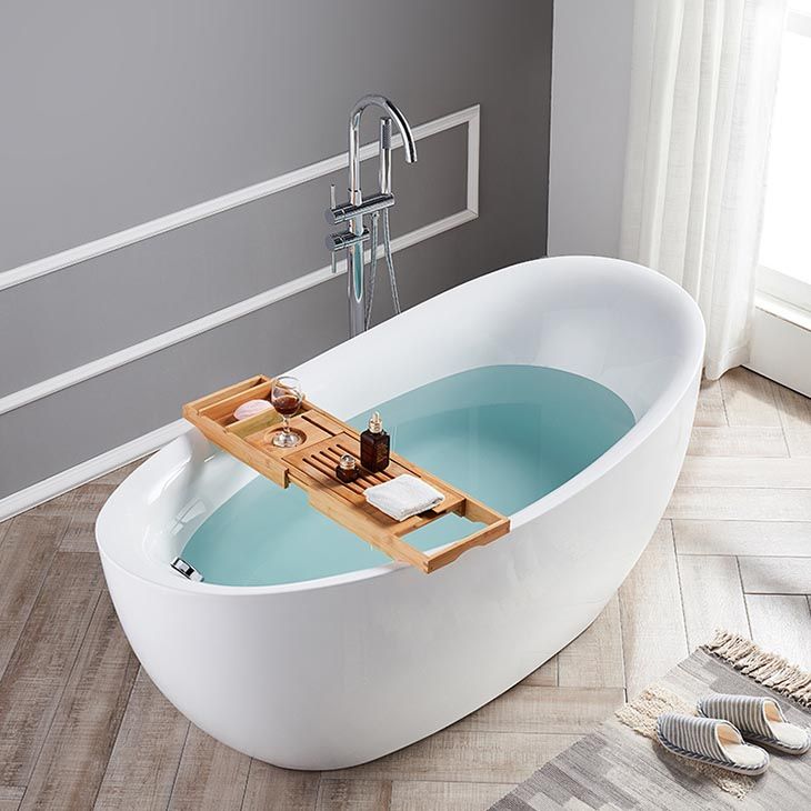 Modern Acrylic Bath Tub Freestanding Matte Finish Bathtub for Home