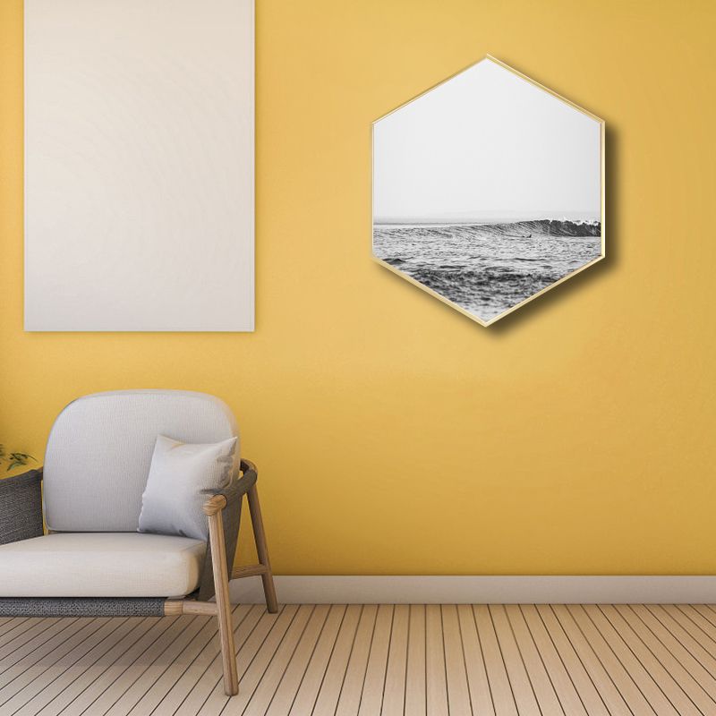 Tropical Sea Scenery Canvas Print Light Color Textured Wall Art Decor for Living Room