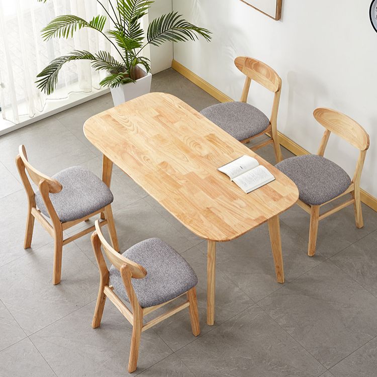 Chaise d'appoint de salle à manger moderne en bois avec coussin, chaise d'appoint à dossier ouvert pour la cuisine