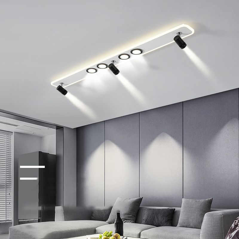 Ultradünne, quadratische, moderne LED-Deckenleuchte für die Unterputzmontage aus Metall für den Flur