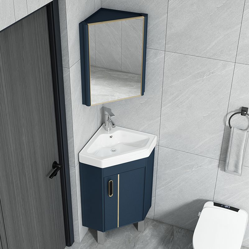 Contemporary Sink Vanity Triangular Wall Mounted Corner Bath Vanity