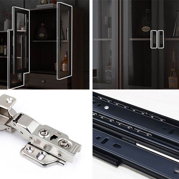 Glam Style Cupboard Artificial Wood Frame Kitchen Sideboard for Dining Room