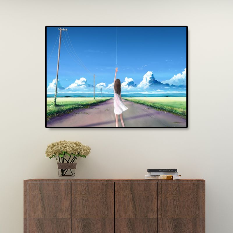 Prayed Girl Along Field Canvas Textured Living Room Wall Art Decor, Multiple Size Option