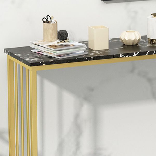 Modern Bar Dining Table Rectangle Bar Height Cocktail Table in Iron Base