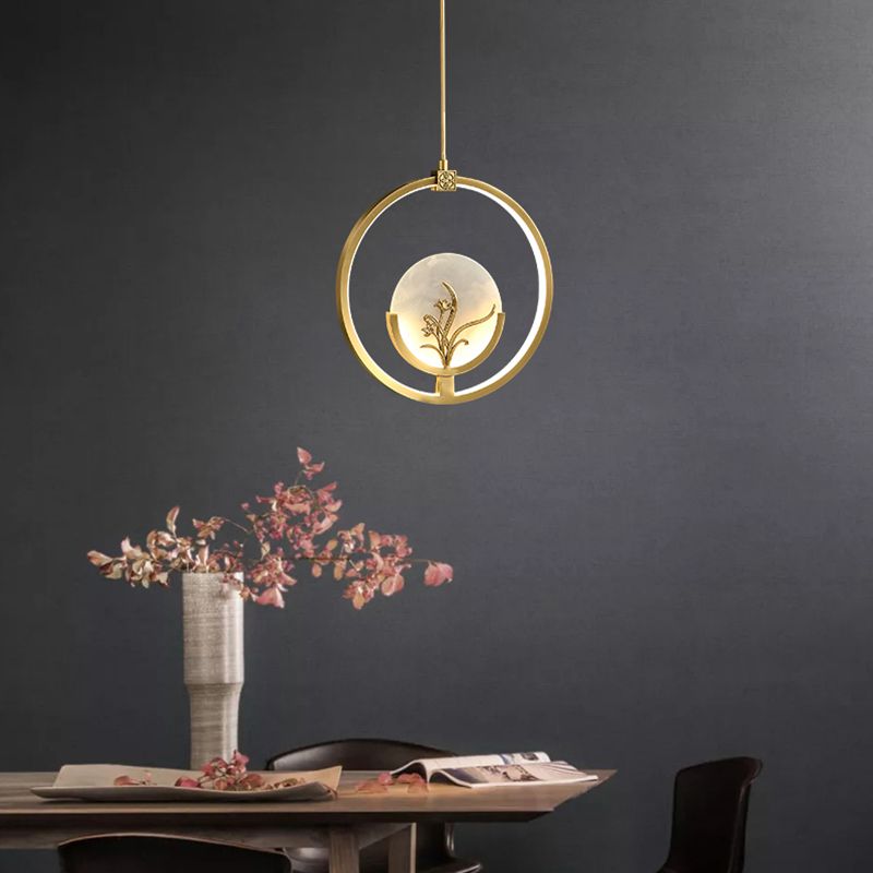 Kit de lampe suspendue en marbre moderne à 1 light