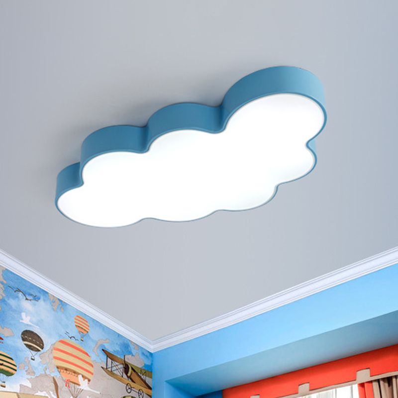 Cloud Kindergarten Flush Mount Lighting Metallic Kids Style LED-Unterputz-Halterung mit Acryl-Farbton