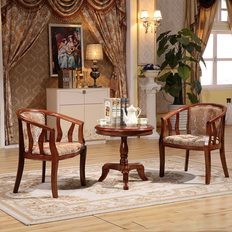Indoor Solid Wood Frame Dining Arm Chair Upholstered Arm Chair