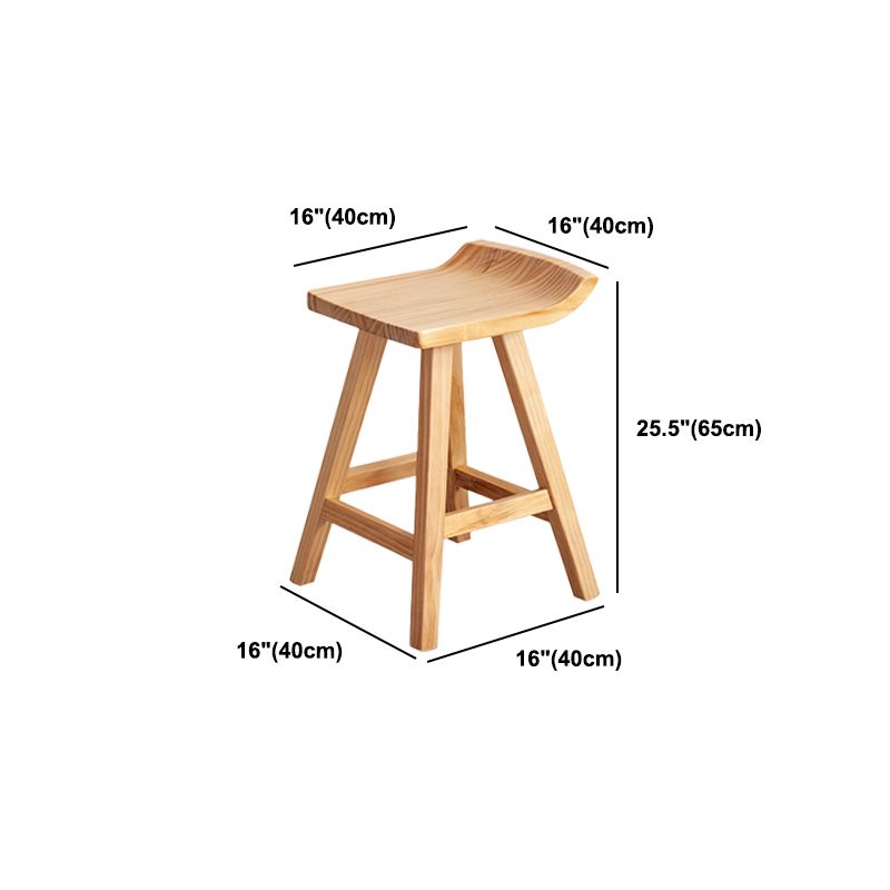 Modern Armless Backless Counter Stool Wood Cashier Bar Stool with Seat and Pedal