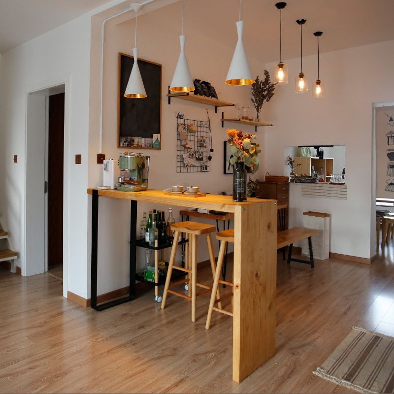 Industrial Counter High Stool Solid Wood Backless Counter-high Stool