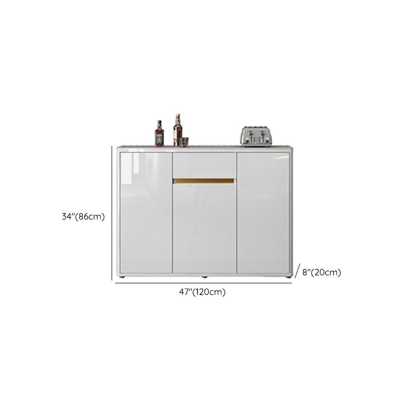 Stone Credenza Modern Dining Buffet with Cabinets and Drawers