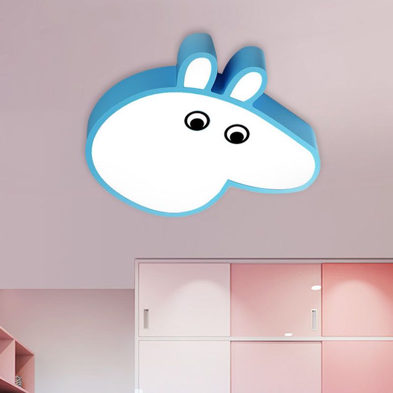 Deckenleuchte „Pig“ für Kinder, Acryl-LED-Unterputzleuchte für Kinderzimmer in Rosa/Blau