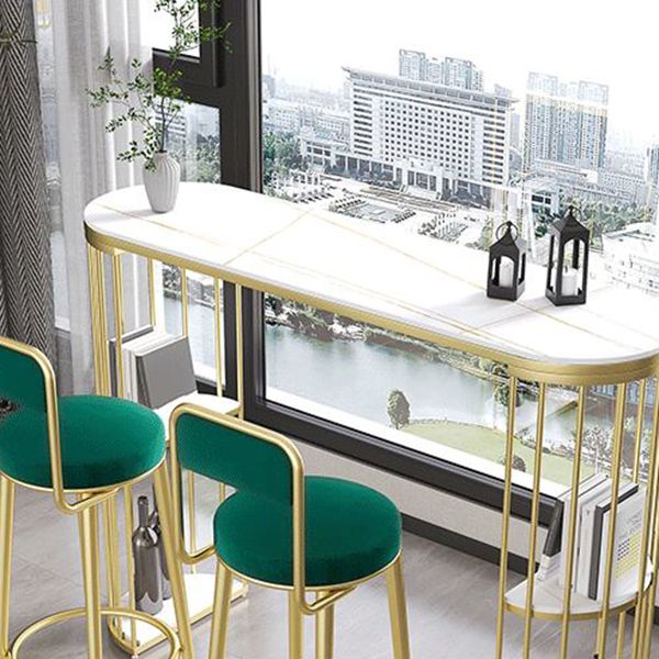 Double Pedestal Bar Table Set 1/3 Pcs Metal Frame Bar Table and Stools