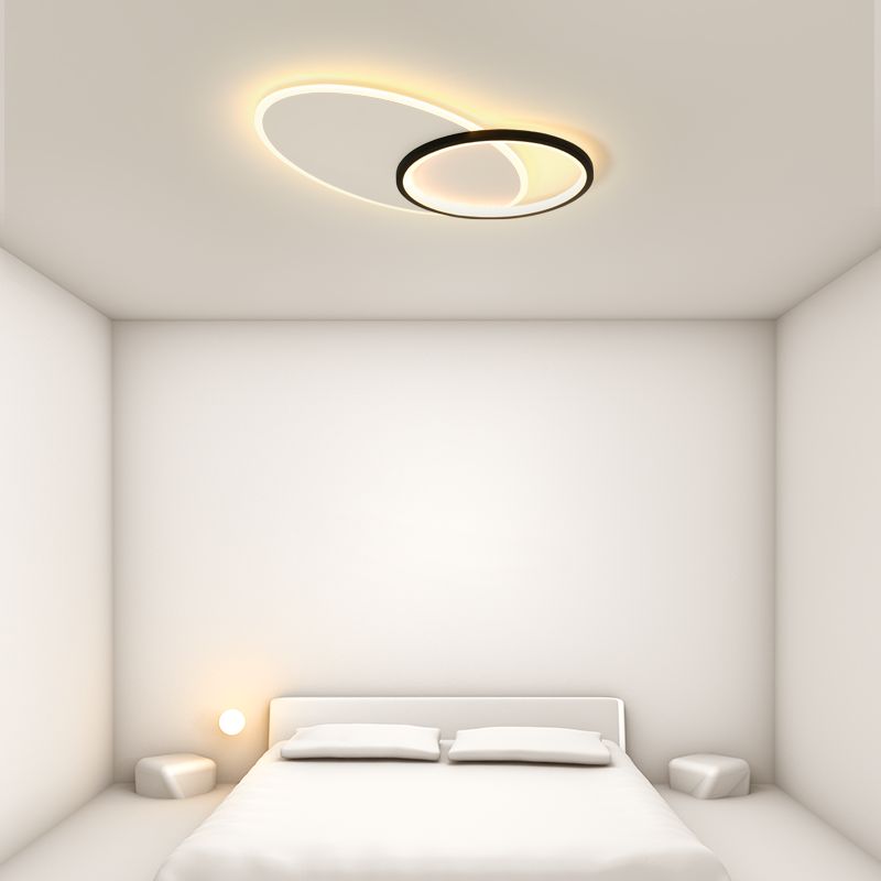 Lámparas de techo de anillo negro, lámparas de techo de metal LED simples, incrustadas